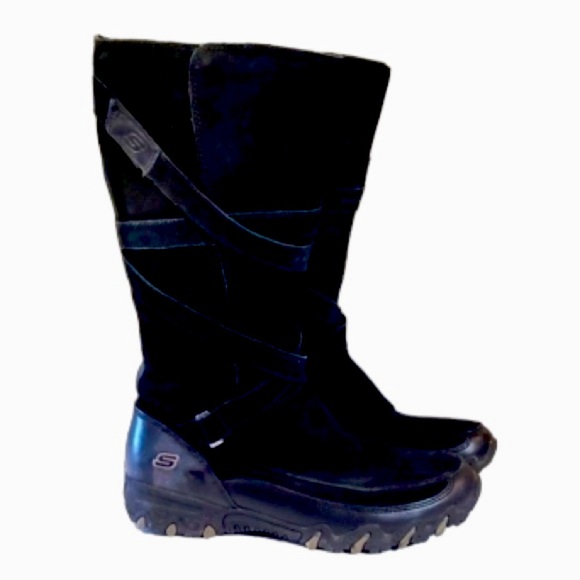 SKECHERS Black Suede & Leather Tall Boot !!! - Picture 1 of 7